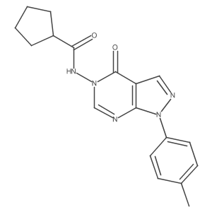 N-(4-oxo-1-(p-tolyl)-1H-pyrazolo[3,4-d]pyrimidin-5(4H)-yl)cyclopentanecarboxamide结构式