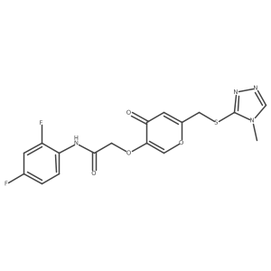 N-(2,4-difluorophenyl)-2-[6-[(4-methyl-1,2,4-triazol-3-yl)sulfanylmethyl]-4-oxo-pyran-3-yl]oxy-acetamide结构式