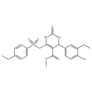 methyl 4-(4-hydroxy-3-methoxy-phenyl)-6-[(4-methoxyphenyl)sulfonylmethyl]-2-oxo-3,4-dihydro-1H-pyrimidine-5-carboxylate Structure