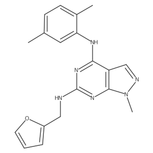 1H-Pyrazolo[3,4-d]pyrimidine-4,6-diamine, N4-(2,5-dimethylphenyl)-N6-(2-furanylmethyl)-1-methyl- Structure