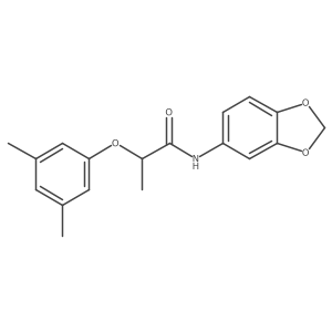 N-(1,3-benzodioxol-5-yl)-2-(3,5-dimethylphenoxy)propanamide结构式