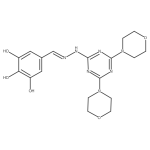 5-[(Z)-[(4,6-dimorpholin-4-yl-1,3,5-triazin-2-yl)hydrazinylidene]methyl]benzene-1,2,3-triol Structure