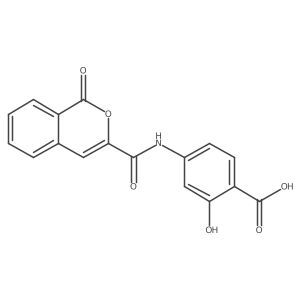 2-hydroxy-4-(1-oxo-1H-isochromene-3-carboxamido)benzoic acid结构式