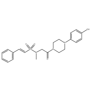 N-{2-[4-(4-hydroxyphenyl)piperazin-1-yl]-2-oxoethyl}-N-methyl-2-phenylethene-1-sulfonamide结构式