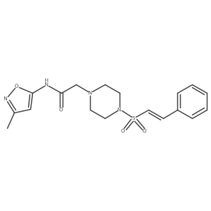 N-(3-methyl-1,2-oxazol-5-yl)-2-[4-(2-phenylethenesulfonyl)piperazin-1-yl]acetamide结构式