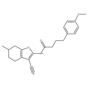 N-(3-cyano-6-methyl-4,5,6,7-tetrahydrobenzo[b]thiophen-2-yl)-3-((4-methoxyphenyl)thio)propanamide Structure