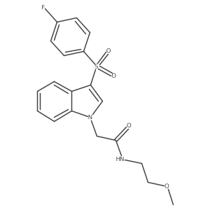 2-(3-((4-fluorophenyl)sulfonyl)-1H-indol-1-yl)-N-(2-methoxyethyl)acetamide结构式