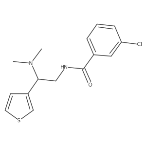 3-chloro-N-(2-(dimethylamino)-2-(thiophen-3-yl)ethyl)benzamide结构式