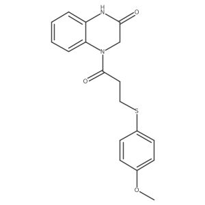 4-(3-((4-methoxyphenyl)thio)propanoyl)-3,4-dihydroquinoxalin-2(1H)-one Structure