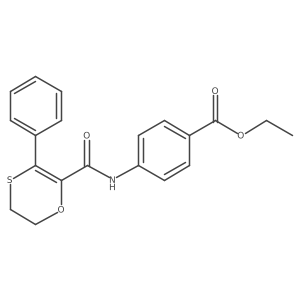 Ethyl 4-{[(3-phenyl-5,6-dihydro-1,4-oxathiin-2-yl)carbonyl]amino}benzoate结构式