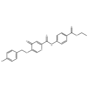 ethyl 4-(5-((4-fluorobenzyl)oxy)-4-oxo-4H-pyran-2-carboxamido)benzoate Structure