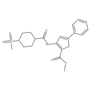 Methyl 3-(1-methanesulfonylpiperidine-4-amido)-5-phenylthiophene-2-carboxylate结构式