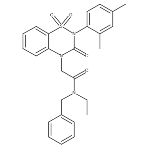 N-benzyl-2-(2-(2,4-dimethylphenyl)-1,1-dioxido-3-oxo-2H-benzo[e][1,2,4]thiadiazin-4(3H)-yl)-N-ethylacetamide结构式