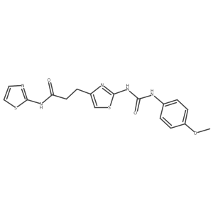 3-(2-{[(4-methoxyphenyl)carbamoyl]amino}-1,3-thiazol-4-yl)-N-(1,3-thiazol-2-yl)propanamide Structure