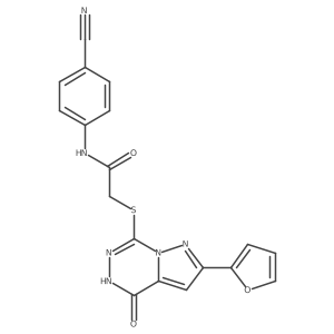 N-(4-cyanophenyl)-2-((8-(furan-2-yl)-(oxo)dihydropyrazolo[1,5-d][1,2,4]triazin-2-yl)thio)acetamide Structure