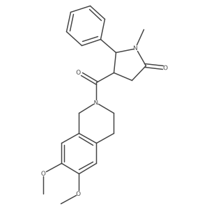 4-[(6,7-dimethoxy-3,4-dihydroisoquinolin-2(1H)-yl)carbonyl]-1-methyl-5-phenylpyrrolidin-2-one结构式