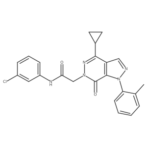 Cc1ccccc1-n1ncc2c(C3CC3)nn(CC(=O)Nc3cccc(Cl)c3)c(=O)c21结构式
