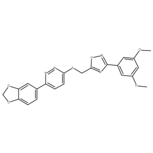 3-(1,3-Benzodioxol-5-yl)-6-({[3-(3,5-dimethoxyphenyl)-1,2,4-oxadiazol-5-yl]methyl}sulfanyl)pyridazine Structure