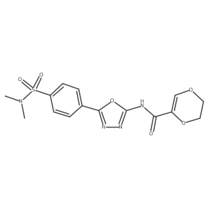N-(5-(4-(N,N-dimethylsulfamoyl)phenyl)-1,3,4-oxadiazol-2-yl)-5,6-dihydro-1,4-dioxine-2-carboxamide Structure