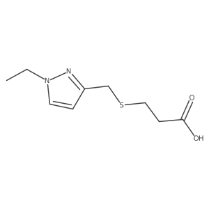 3-{[(1-ethyl-1H-pyrazol-3-yl)methyl]thio}propanoic acid Structure