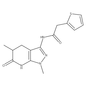 N-(1,5-dimethyl-6-oxo-4,5,6,7-tetrahydro-1H-pyrazolo[3,4-b]pyridin-3-yl)-2-(thiophen-2-yl)acetamide结构式