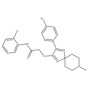 2-((3-(4-bromophenyl)-8-methyl-1,4,8-triazaspiro[4.5]deca-1,3-dien-2-yl)thio)-N-(2-chlorophenyl)acetamide结构式