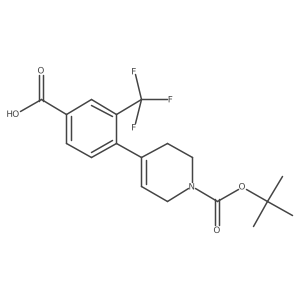 4-(4-Carboxy-2-trifluoromethyl-phenyl)-3,6-dihydro-2H-pyridine-1-carboxylic acid tert butyl ester Structure