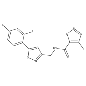 N-((5-(2,4-difluorophenyl)isoxazol-3-yl)methyl)-4-methyl-1,2,3-thiadiazole-5-carboxamide Structure