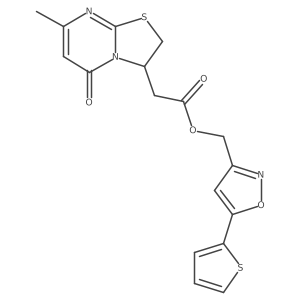 [5-(thiophen-2-yl)-1,2-oxazol-3-yl]methyl 2-{7-methyl-5-oxo-2H,3H,5H-[1,3]thiazolo[3,2-a]pyrimidin-3-yl}acetate Structure