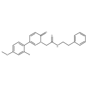 2-[3-(2-fluoro-4-methoxyphenyl)-6-oxo-1(6H)-pyridazinyl]-N~1~-phenethylacetamide结构式