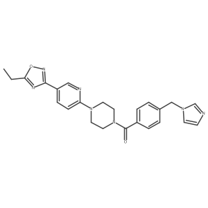 (4-((1H-imidazol-1-yl)methyl)phenyl)(4-(5-(5-ethyl-1,2,4-oxadiazol-3-yl)pyridin-2-yl)piperazin-1-yl)methanone Structure