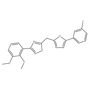 3-(2,3-Dimethoxyphenyl)-5-((5-(3-fluorophenyl)-1,3,4-oxadiazol-2-yl)methyl)-1,2,4-oxadiazole结构式