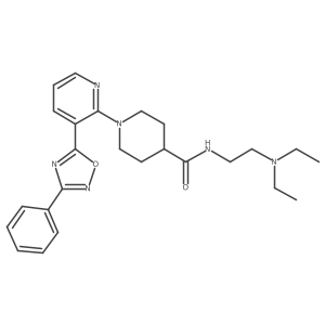 N-[2-(diethylamino)ethyl]-1-[3-(3-phenyl-1,2,4-oxadiazol-5-yl)pyridin-2-yl]piperidine-4-carboxamide结构式