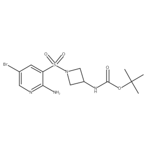 Tert-butyl 1-(2-amino-5-bromopyridin-3-ylsulfonyl)azetidin-3-ylcarbamate Structure