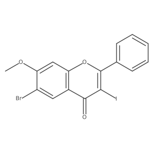 6-Bromo-3-iodo-7-methoxy-2-phenyl-chromen-4-one结构式