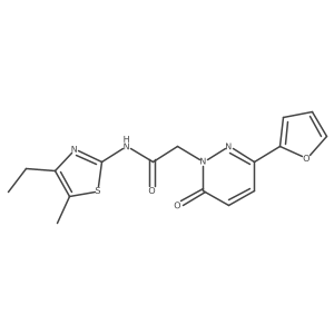 N-[(2Z)-4-ethyl-5-methyl-1,3-thiazol-2(3H)-ylidene]-2-[3-(furan-2-yl)-6-oxopyridazin-1(6H)-yl]acetamide结构式