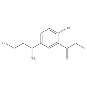 Methyl 5-(1-amino-3-hydroxypropyl)-2-hydroxybenzoate结构式