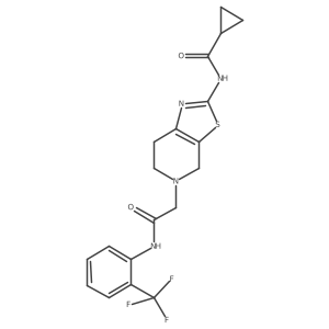 N-[5-({[2-(trifluoromethyl)phenyl]carbamoyl}methyl)-4H,5H,6H,7H-[1,3]thiazolo[5,4-c]pyridin-2-yl]cyclopropanecarboxamide Structure