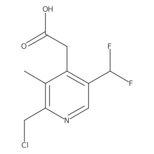 2-(Chloromethyl)-5-(difluoromethyl)-3-methylpyridine-4-acetic acid结构式