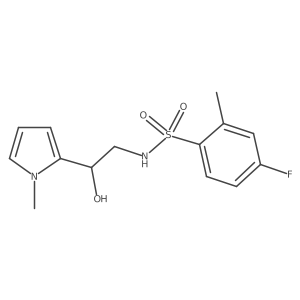 4-fluoro-N-[2-hydroxy-2-(1-methyl-1H-pyrrol-2-yl)ethyl]-2-methylbenzene-1-sulfonamide结构式