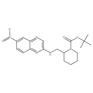 tert-Butyl 2-(((6-nitroquinoxalin-2-yl)amino)methyl)piperidine-1-carboxylate结构式
