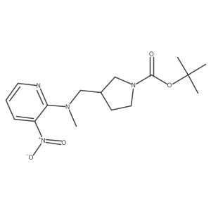 tert-Butyl 3-((methyl(3-nitropyridin-2-yl)amino)methyl)pyrrolidine-1-carboxylate Structure
