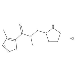 N,3-dimethyl-N-(pyrrolidin-2-ylmethyl)thiophene-2-carboxamide hydrochloride Structure