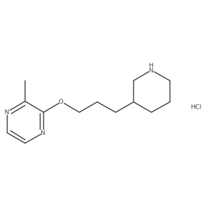 2-Methyl-3-(3-(piperidin-3-yl)propoxy)pyrazine hydrochloride结构式