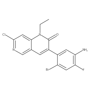 3-(5-amino-2-bromo-4-fluorophenyl)-7-chloro-1-ethyl-1,6-naphthyridin-2(1H)-one Structure