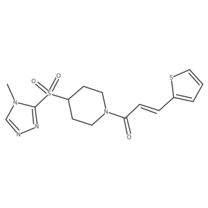 (E)-1-(4-((4-methyl-4H-1,2,4-triazol-3-yl)sulfonyl)piperidin-1-yl)-3-(thiophen-2-yl)prop-2-en-1-one Structure