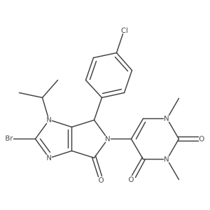 2,4(1H,3H)-Pyrimidinedione, 5-[2-bromo-6-(4-chlorophenyl)-4,6-dihydro-1-(1-methylethyl)-4-oxopyrrolo[3,4-d]imidazol-5(1H)-yl]-1,3-dimethyl-结构式