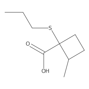 2-Methyl-1-(propylsulfanyl)cyclobutane-1-carboxylic acid Structure