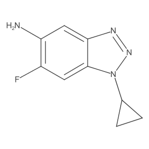 1-cyclopropyl-6-fluoro-1H-1,2,3-benzotriazol-5-amine结构式