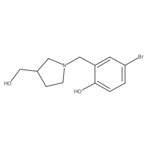4-Bromo-2-((3-(hydroxymethyl)pyrrolidin-1-yl)methyl)phenol结构式